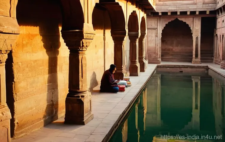 델리의 숨은 명소들 - **Prompt 1: Serene Golden Hour at Agrasen ki Baoli**
    A breathtaking, deep stepwell in Delhi, Agr...