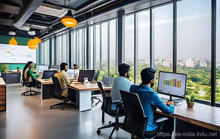 인도의 교육 시스템과 IT 전문가 배출 - **Prompt:** A dynamic, brightly lit modern university campus in India, specifically designed for tec...
